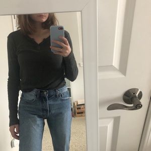 Brandy Melville gray Henley vintage
